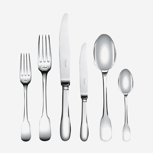 Christofle Cluny 36-Piece Silver Plated Flatware Set with Wooden Chest - Elegant Dinnerware for Fine Dining & Formal Occasions