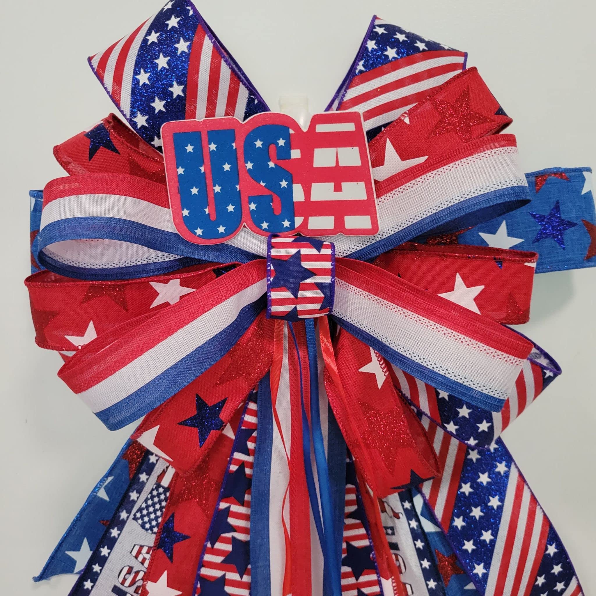 Red Bow for Mailbox - Patriotic Decorations for First Responders & USA-Themed Mailbox Bows | Perfect for Holidays, Parades & Front Yard Decor