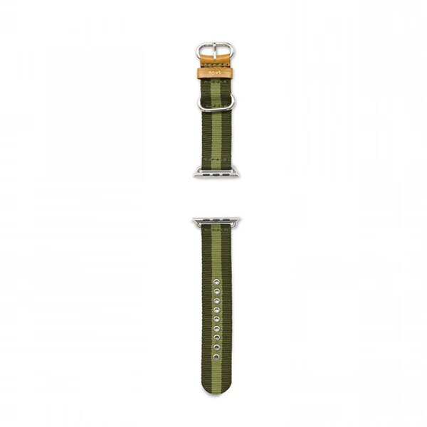 TOMS Apple Watch Band 38mm - Durable Nylon Strap in Green for Women & Men - Perfect for Workouts, Running & Everyday Wear