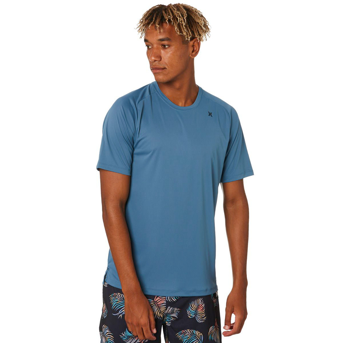 Men's Hurley Quick Dry Short Sleeve Rash Guard Shirt - UPF 50+ Sun Protection for Surfing, Swimming & Outdoor Activities | Thunderstorm Design