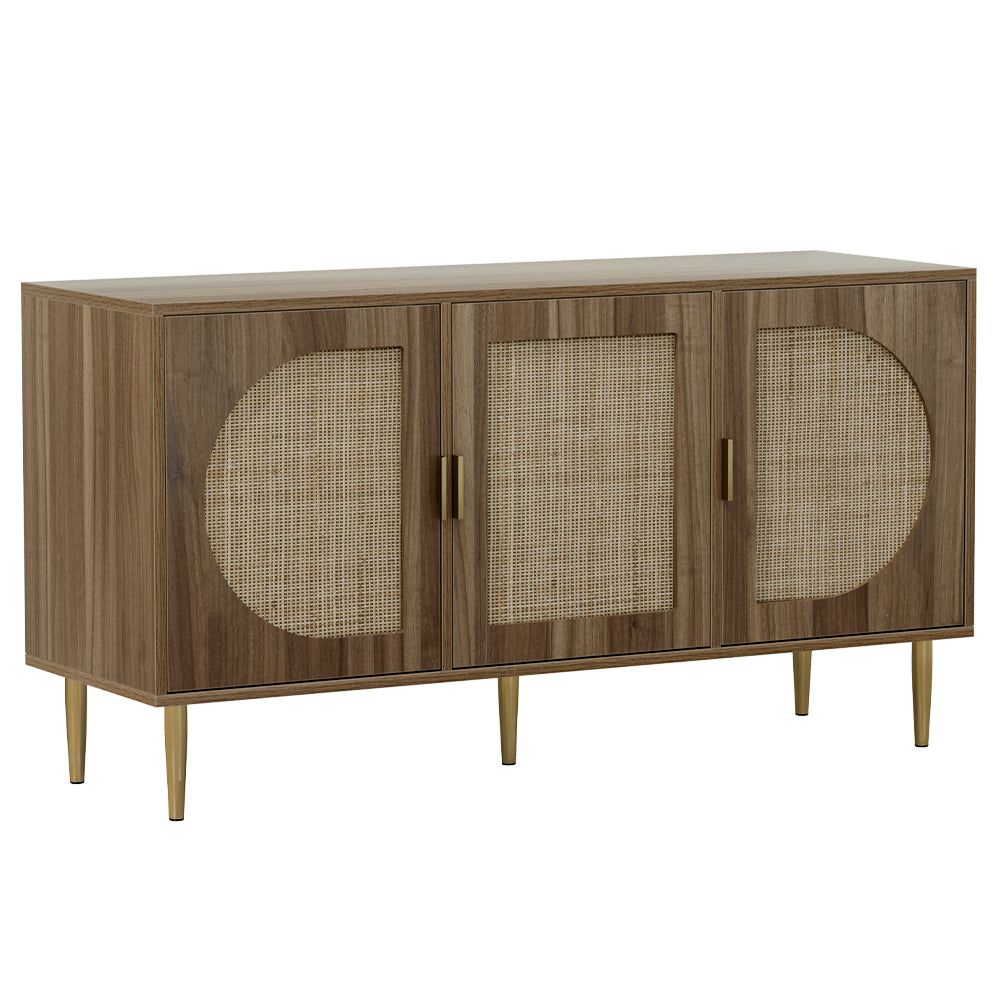Rattan Buffet Sideboard Cabinet - Stylish Storage for Kitchen & Dining Room - Perfect for Organizing Dishes, Linens, and Entertaining Essentials