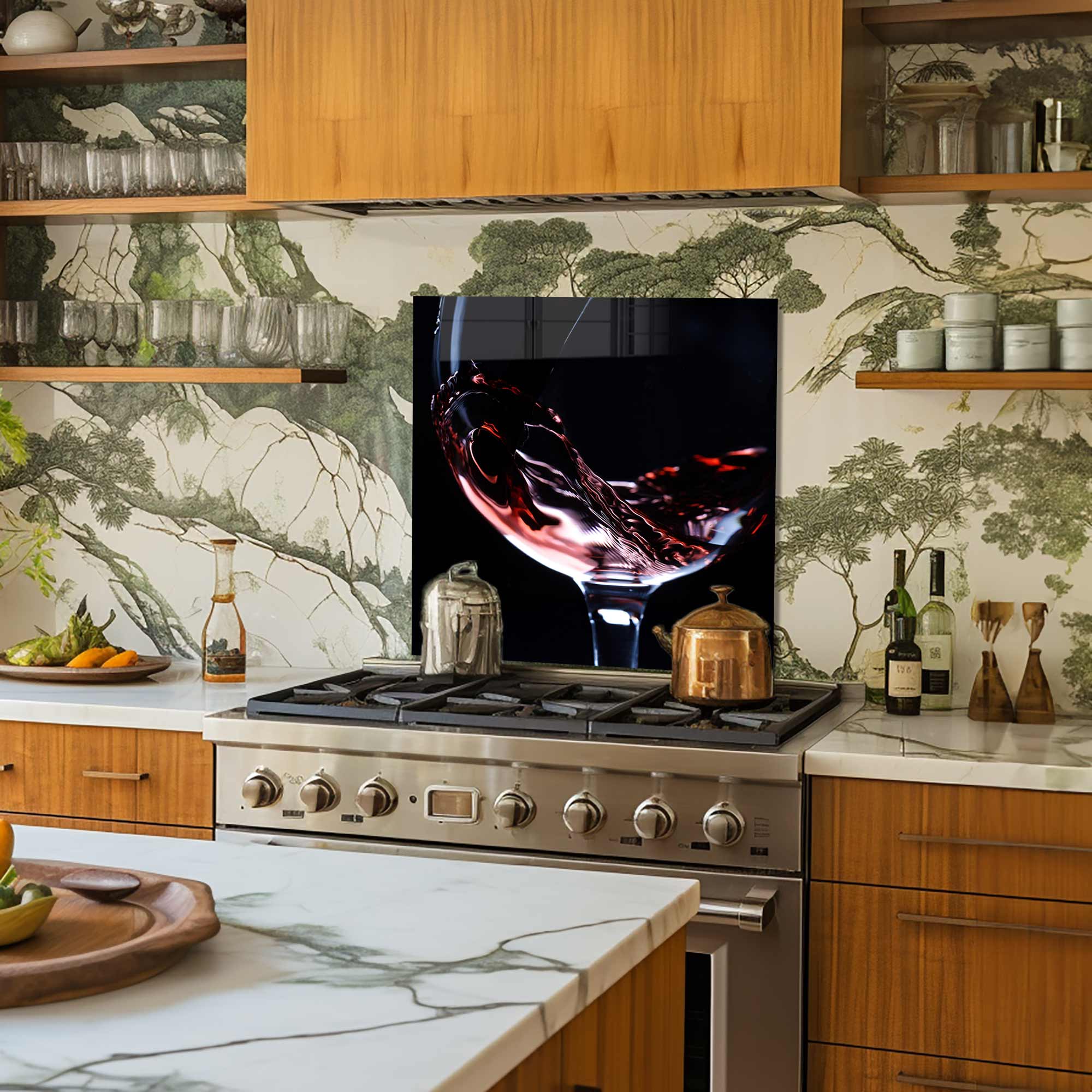 Premium Tempered Glass Wine Splashback - Elegant Kitchen Backsplash for Wine Enthusiasts | Perfect for Home Bars, Kitchens & Dining Areas