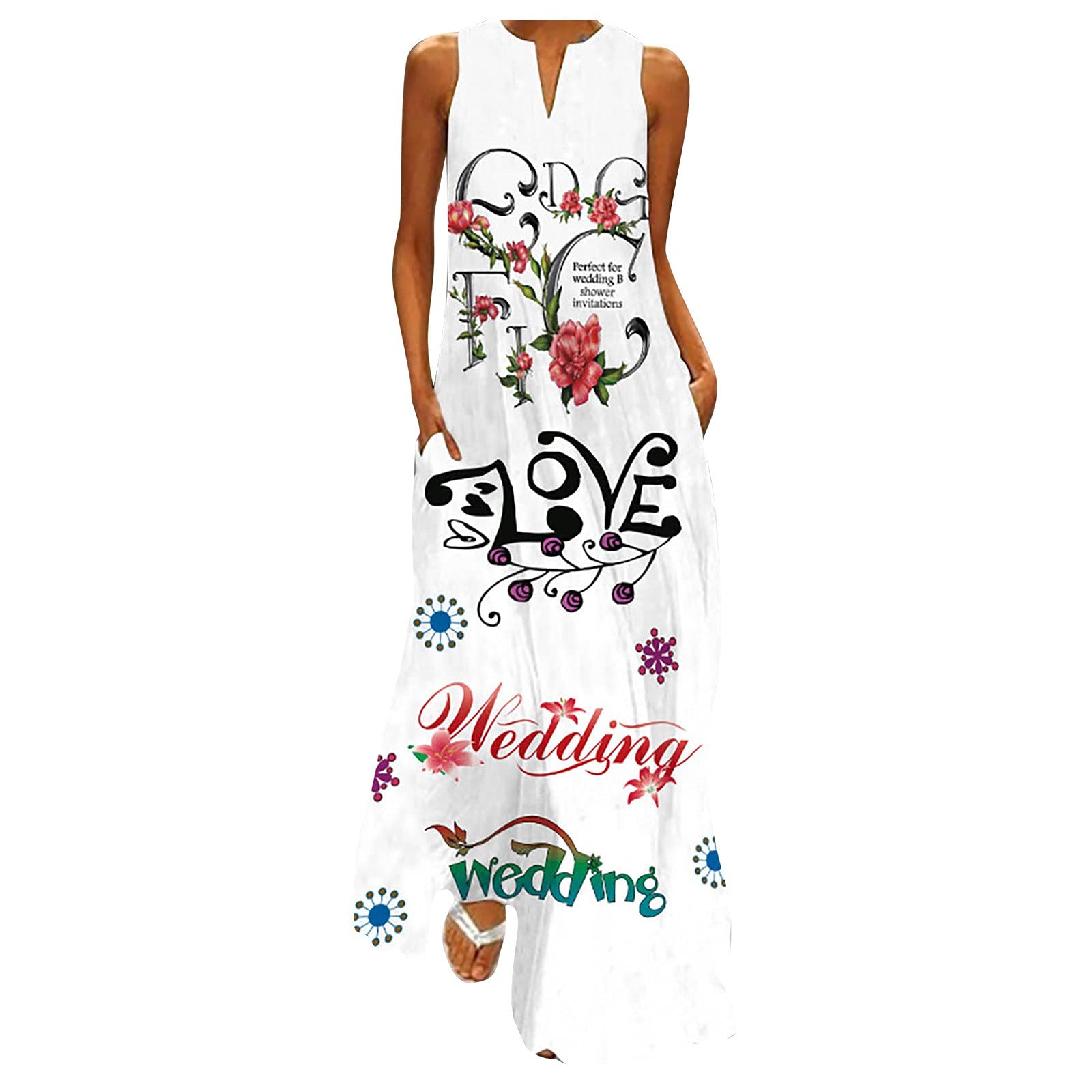 **Lekwk Women's Prairie Dresses - Summer Floral Bohemian Maxi Dress, Loose Flowy Beach Dress for Women | Perfect for Vacation, Beach Outings & Boho Fashion**