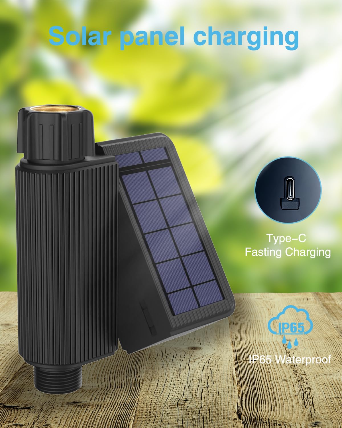 Haozee Smart Solar WiFi Sprinkler Timer with Built-in Flow Meter - Automatic Garden Hose Water Timer for Lawn & Yard Irrigation - Perfect for Smart Home Gardening & Water Conservation