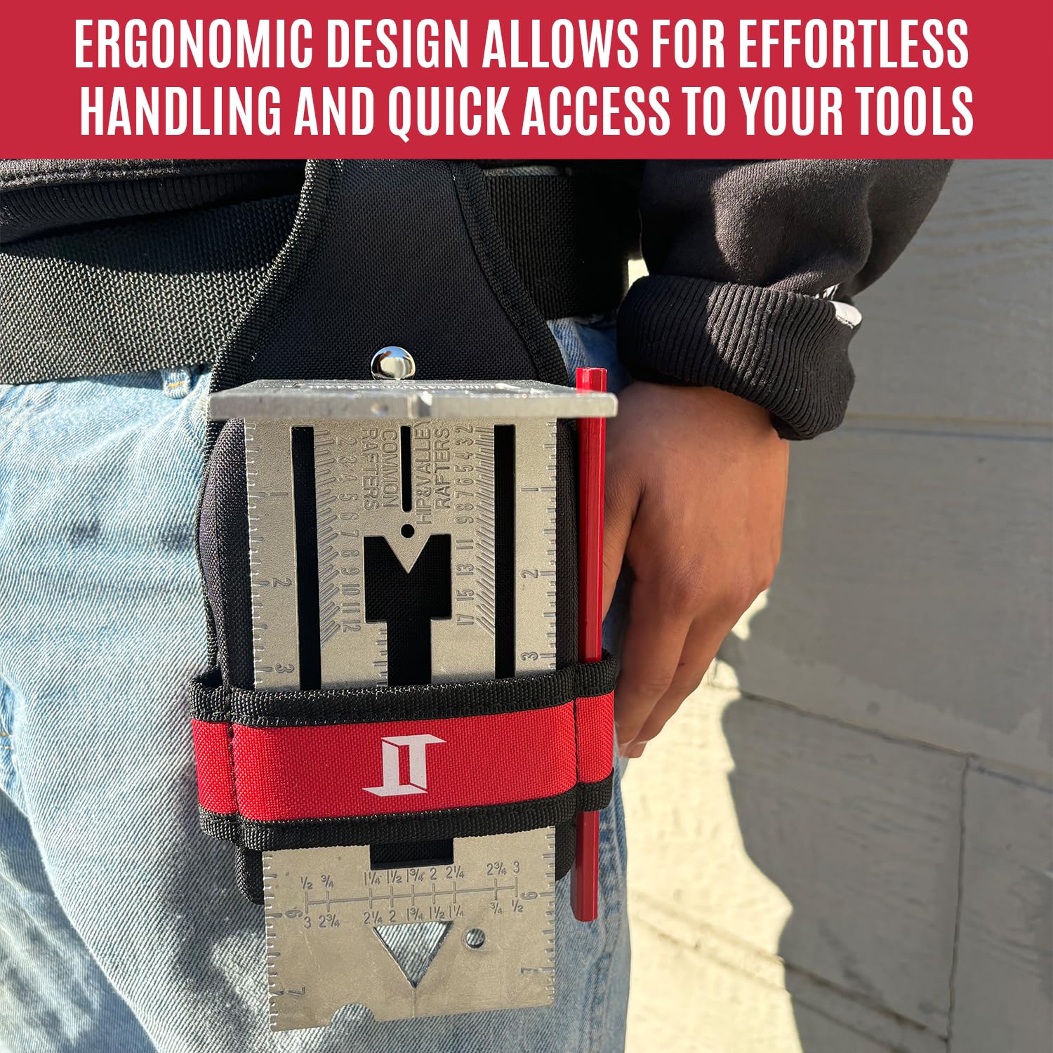 D-Unique Tools Universal Square Tool Belt Pouch - Sleek, Durable & Compact Tool Holder Belt for Easy Handling - Perfect for Construction, Carpentry, DIY Projects & Outdoor Work - Men's Utility Belt with Belt Loop & Small Tool Bag Organizer