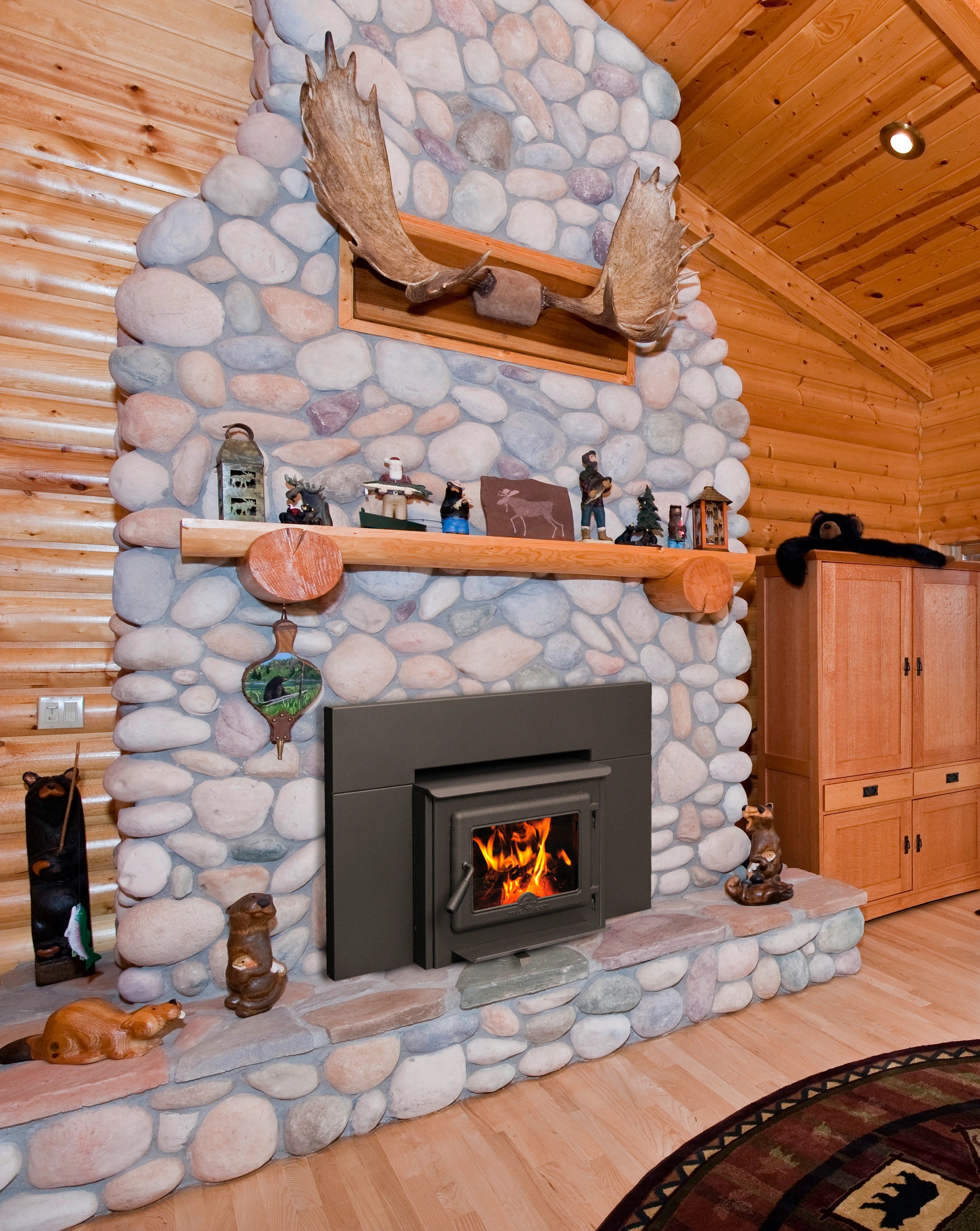 True North TN20 EPA Certified Wood Burning Fireplace Insert - Efficient Heating for Living Rooms, Cabins & Outdoor Spaces