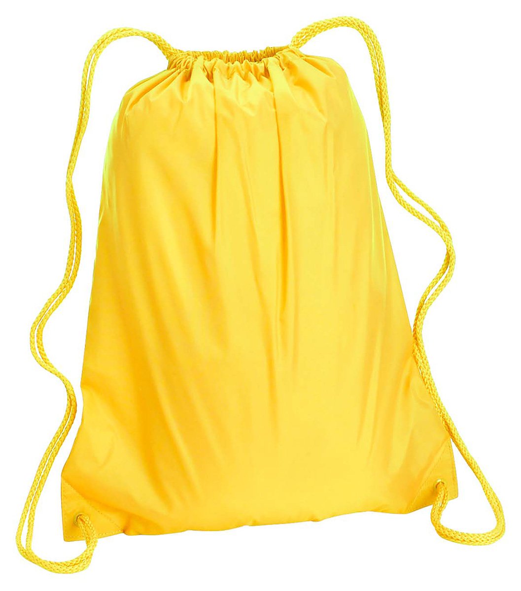 Large Drawstring Backpack - Bright Yellow Lightweight Gym Sack for Sports, Travel & School | Water-Resistant Carryall for Workout, Beach & Daily Use