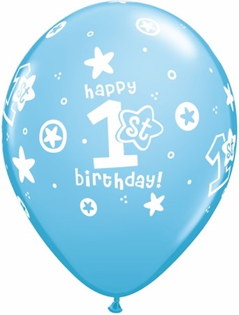 1st Birthday Decorations - Pale Blue Circle Stars Party Supplies for Boys | Baby Shower, Birthday Party, Nursery Decor