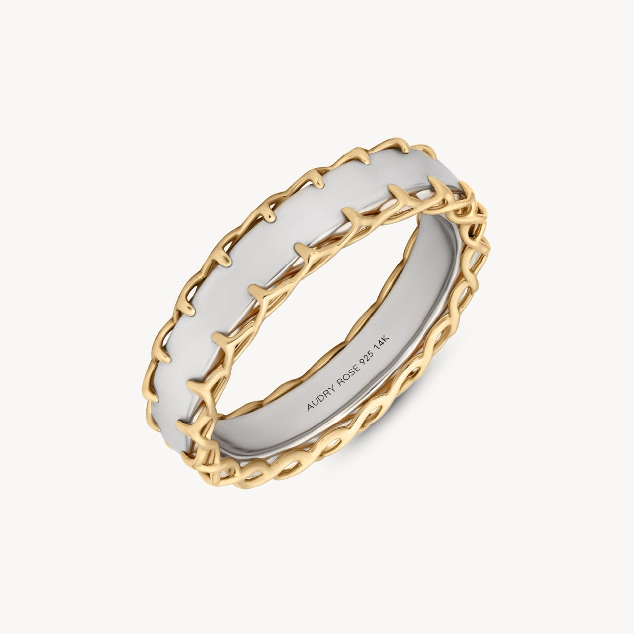 Mixed Metal Stitched Ring for Women - Boho Chic Stackable Jewelry - Perfect for Layering & Everyday Wear