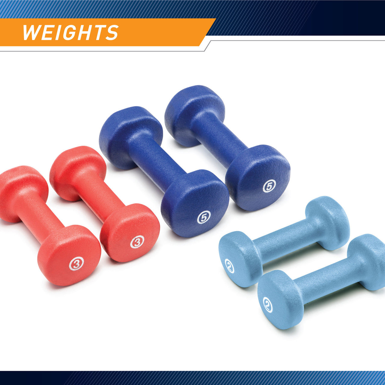 3 Pair Neoprene Dumbbell Set with Carrying Case | Marcy NDS 21.1 for Home Gym, Strength Training & Fitness Workouts