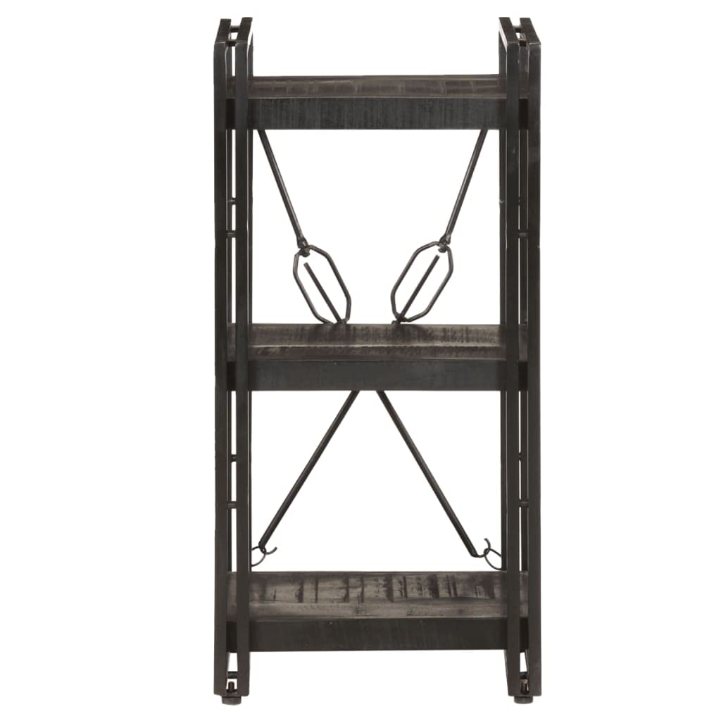 3-Tier Bookcase with Storage Shelves - Solid Mango Wood Bookshelf for Bedroom, Living Room & Office - 15.7