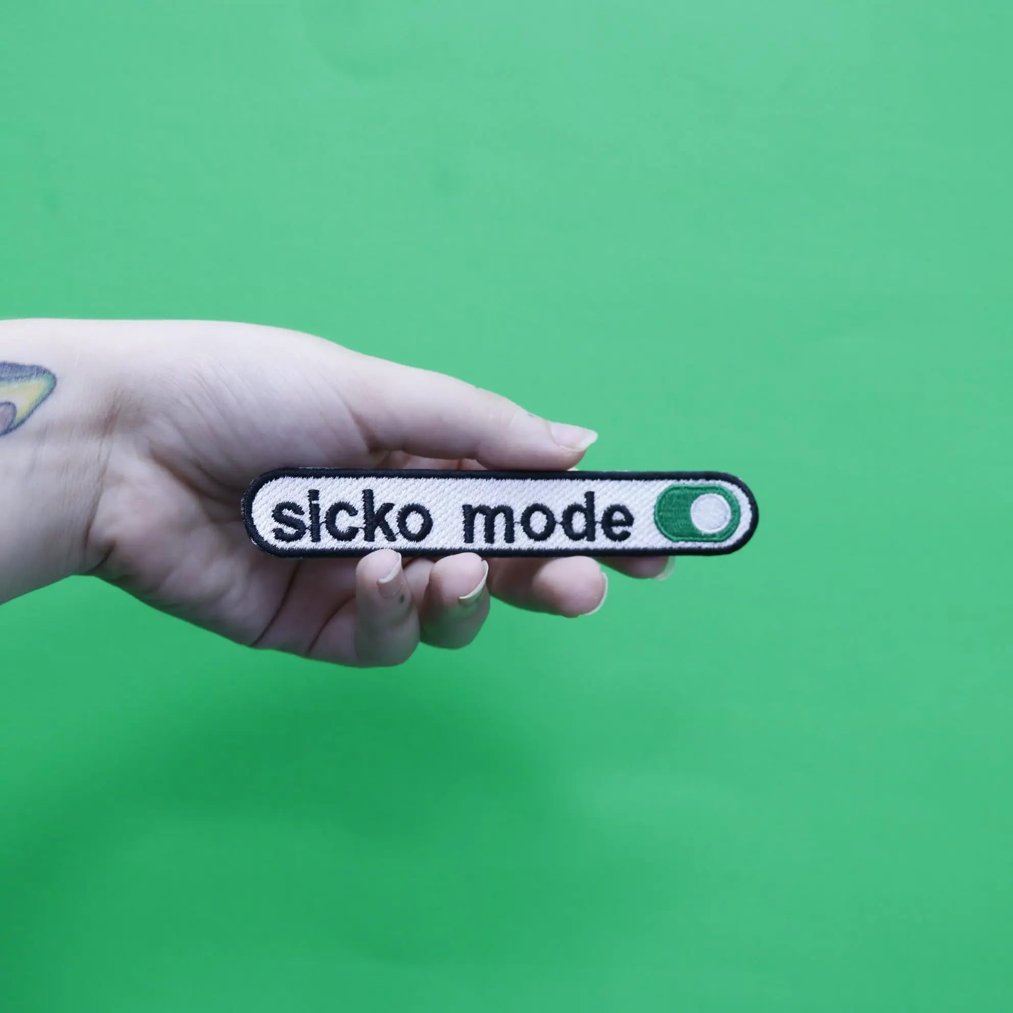 Sicko Mode Music Beat Embroidered Iron-On Patch for Nintendo Switch - Perfect for Customizing Gaming Gear & Apparel
