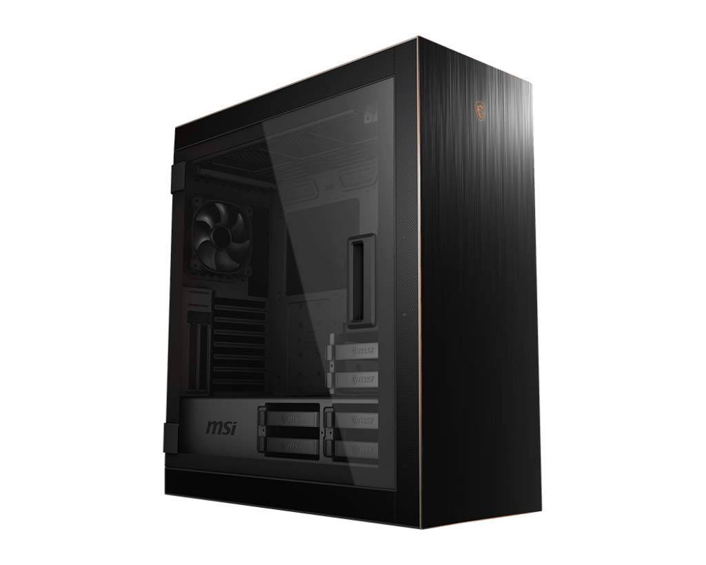MSI MPG SEKIRA 500G Full Tower Gaming PC Case - Black & Gold, 2x200mm + 1x120mm RGB Fans, USB Type-C, Tempered Glass Side Panel - Supports E-ATX/ATX/mATX/mini-ITX Motherboards | Perfect for High-End Gaming Rigs & Custom PC Builds