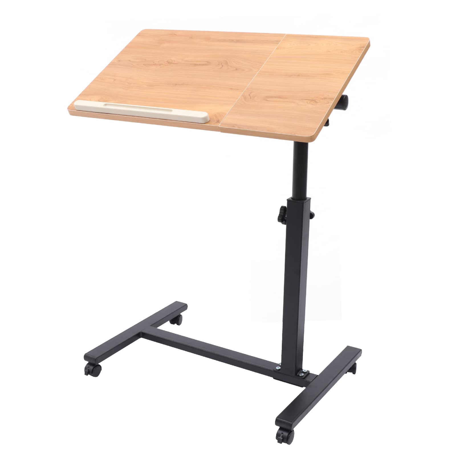 360° Rotating Adjustable Height Laptop Rolling Desk (58-90cm) - Mobile Workstation with Tilting Surface for Home Office, Study, or Classroom Use - Perfect for Laptops, Lecterns, and Presentations