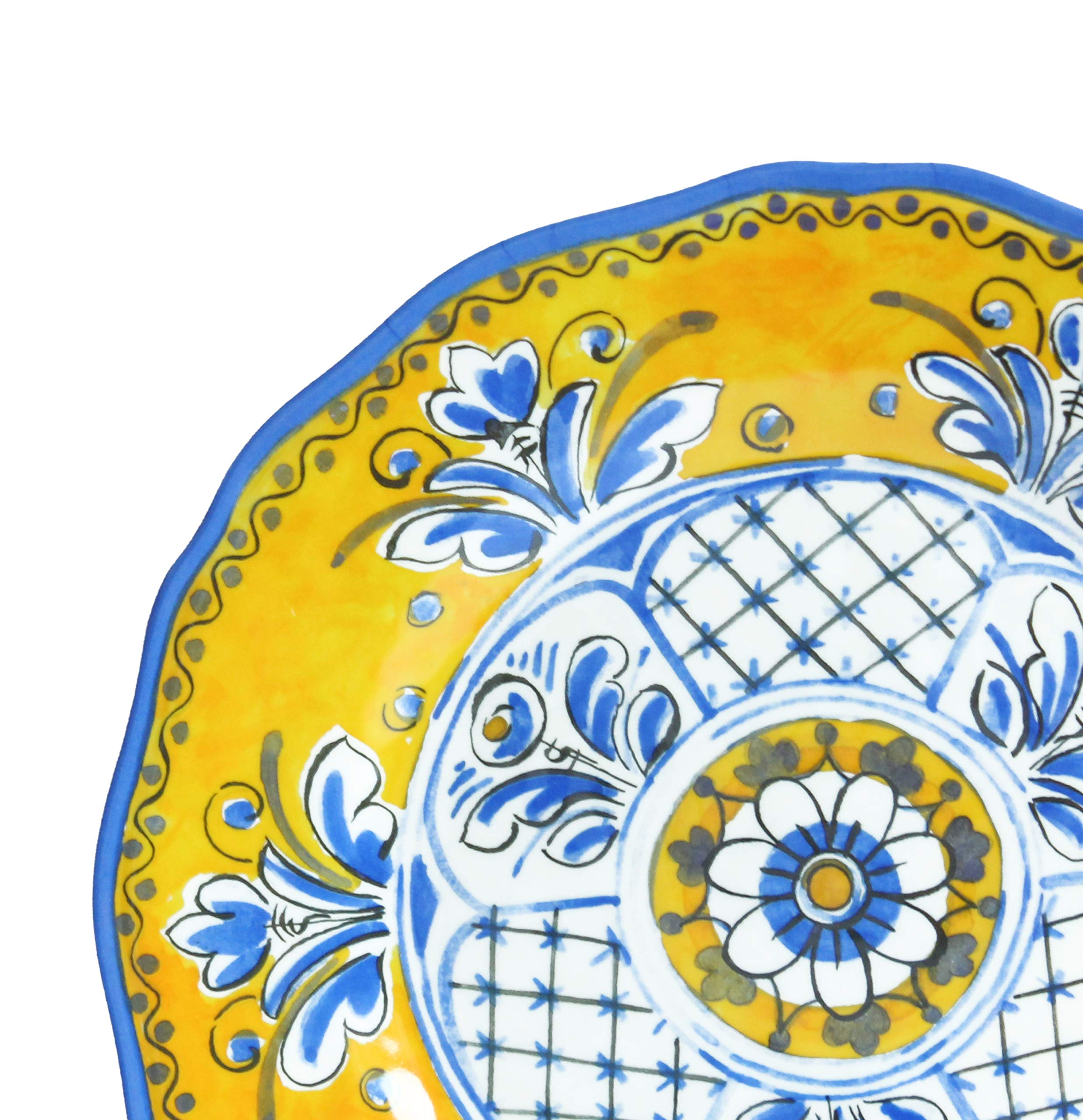 Le Cadeaux 18-Piece Luxury Melamine Dinnerware Set - Service for 6 (Benidorm Collection) - Shatterproof & Elegant Tableware for Indoor/Outdoor Dining, Entertaining & Special Occasions