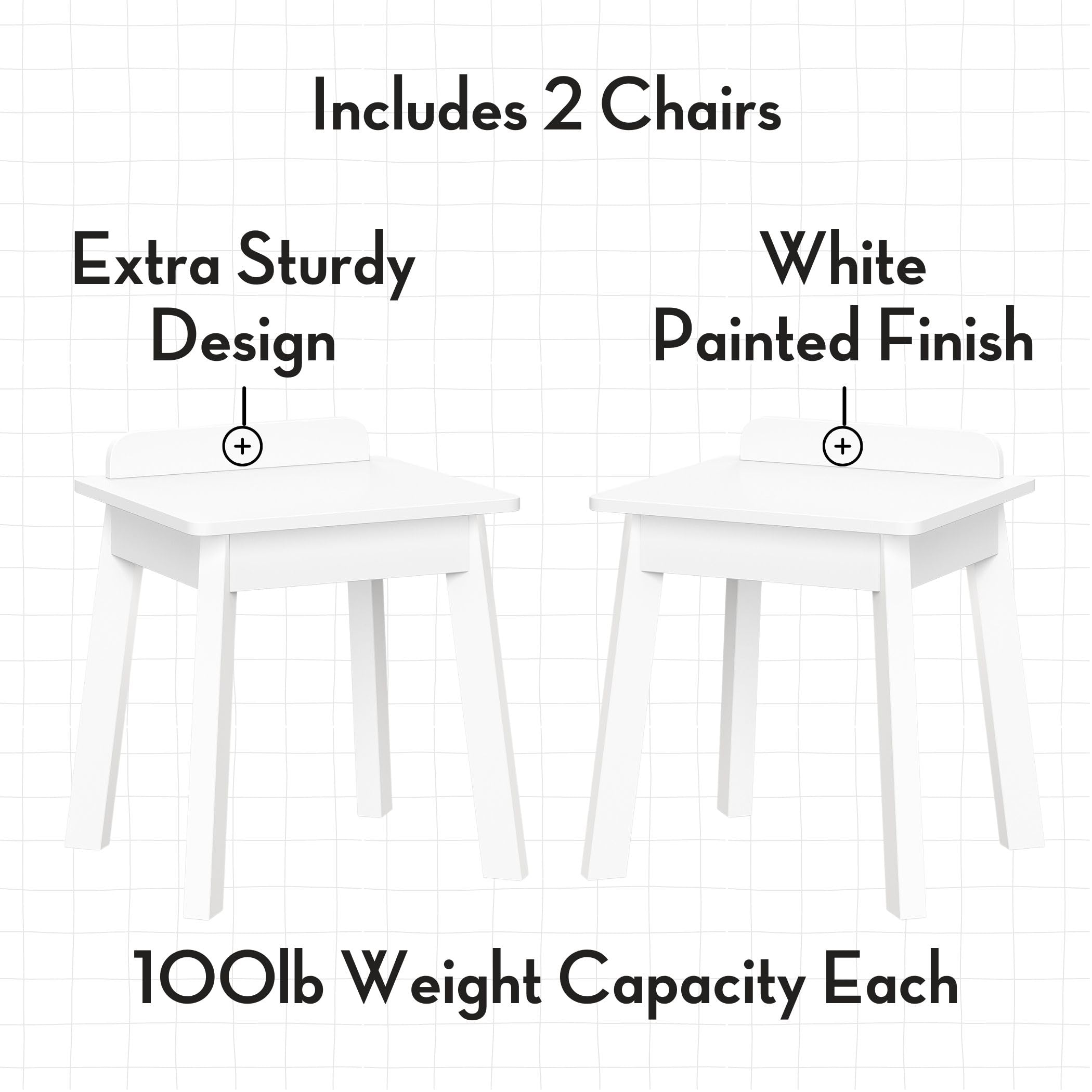 RiverRidge Kids Chairs Set of 2 - Toddler Chairs with Curved Back Support, 14