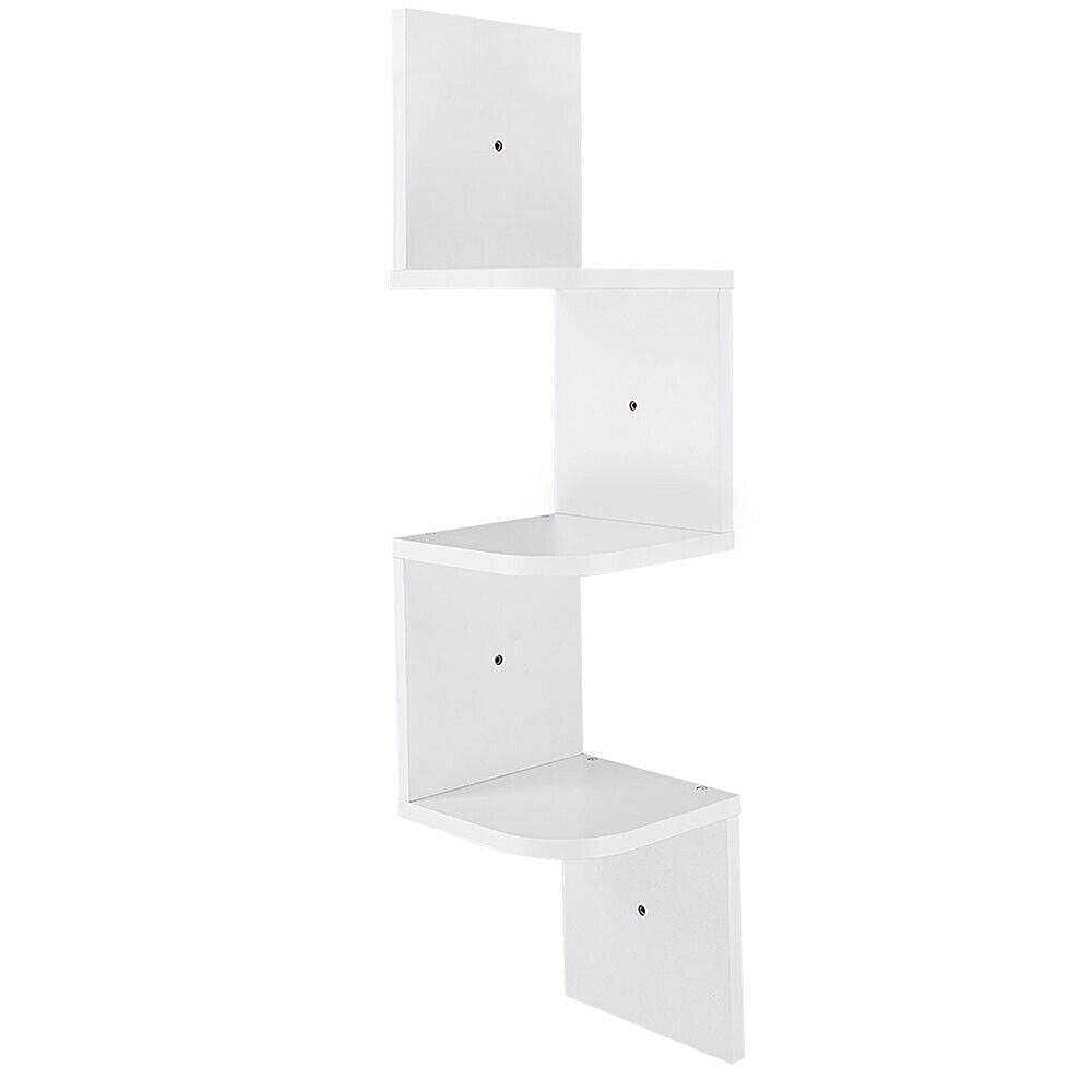 3-Tier White Wall Mount Corner Shelf - Space-Saving Storage Organizer for Office, Bathroom & Kitchen | Durable Floating Shelves for Books, Decor & Essentials | Perfect for Small Spaces & Home Organization