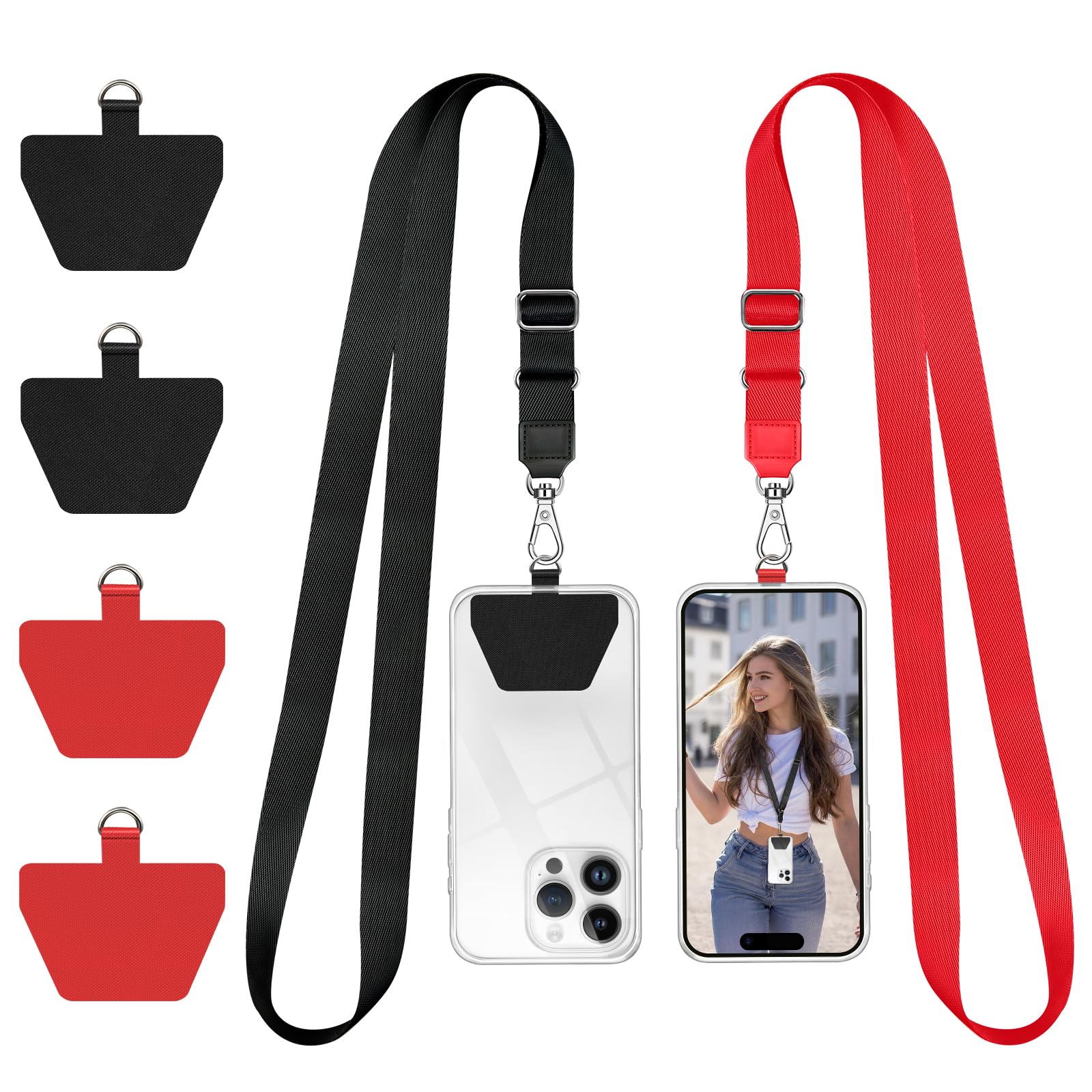 Universal Phone Lanyard with Patch - 2 Pack for Smartphones, ID & Keys - Home & Office Use