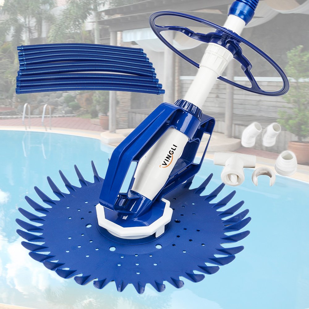 VINGLI Automatic Pool Vacuum Cleaner for Above Ground Pools - 33FT Hose, Indoor & Outdoor Use - Ideal for Quick Cleaning of Leaves, Dirt & Debris