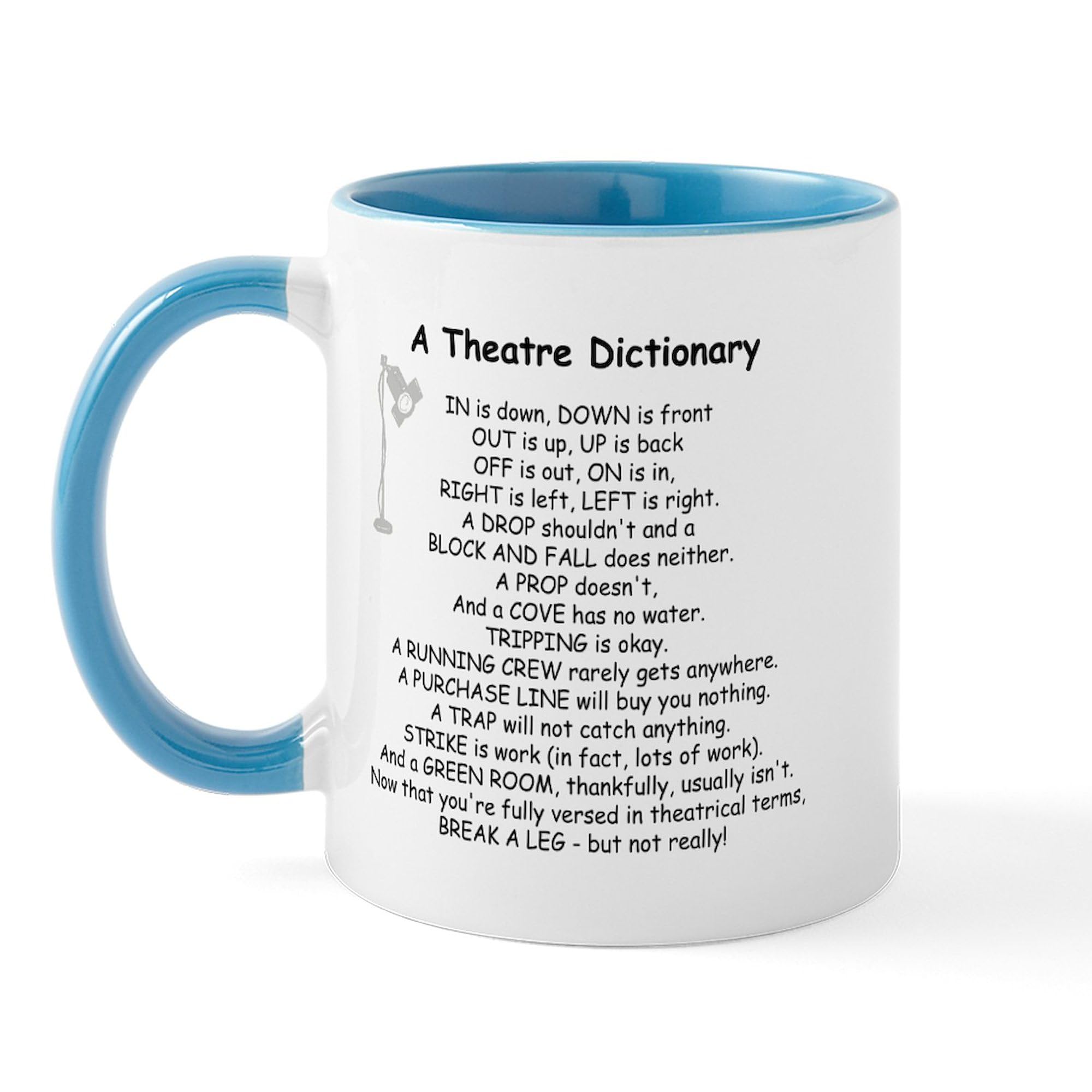 Theatre Dictionary Mug - 11 oz (325 ml) Ceramic Coffee Cup with Funny Theatre Quotes | Perfect Gift for Actors, Directors & Drama Lovers | Ideal for Home, Office & Theatre Rehearsals