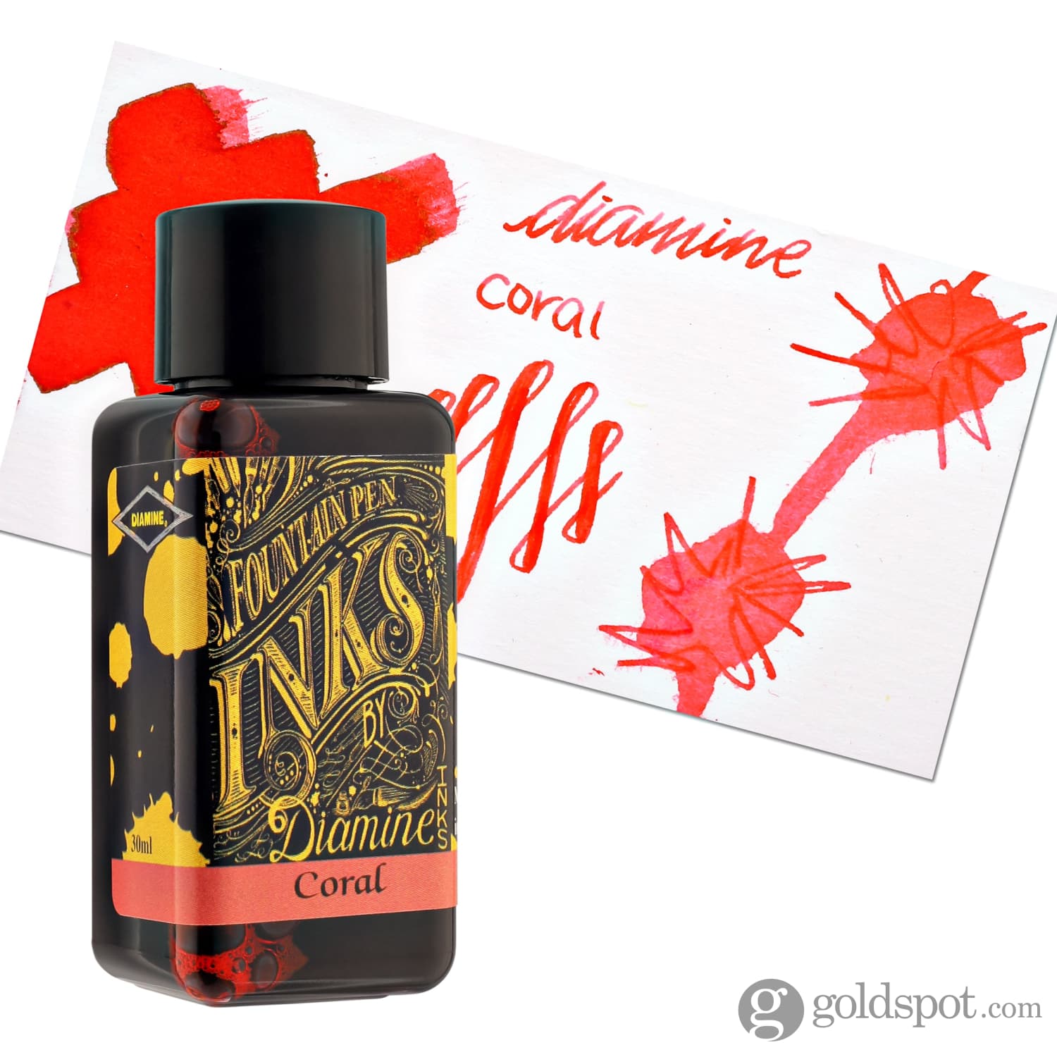 Diamine Classic Coral Fountain Pen Ink Bottle - Premium Writing Ink for Calligraphy, Journaling & Artistic Projects