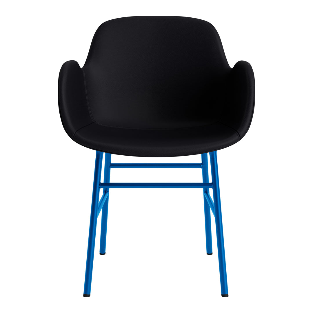 Modern Form Armchair with Sturdy Metal Legs & Soft Upholstery - Perfect for Living Room, Office, or Reading Nook
