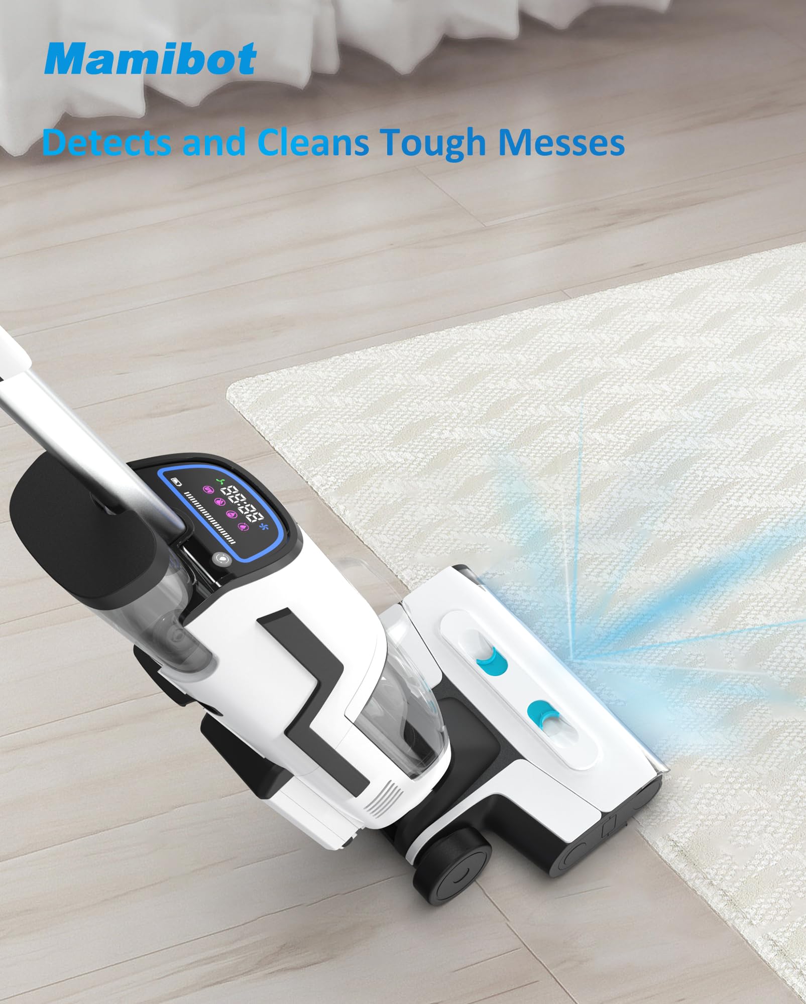 Mamibot Cordless Wet Dry Vacuum Cleaner & Mop Combo - Smart Self-Cleaning Robot with LED Display for Hardwood Floors & Multi-Surfaces | Ideal for Pet Hair, Sticky Messes & Daily Home Cleaning