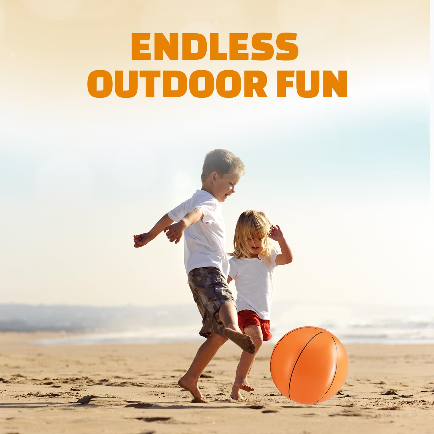 12-Pack Inflatable Basketball Beach Balls (16 Inch) - Fun Pool Toys, Kids Party Favors & Outdoor Summer Games Supplies for Sports Themed Birthday Parties, Backyard Activities and Water Play
