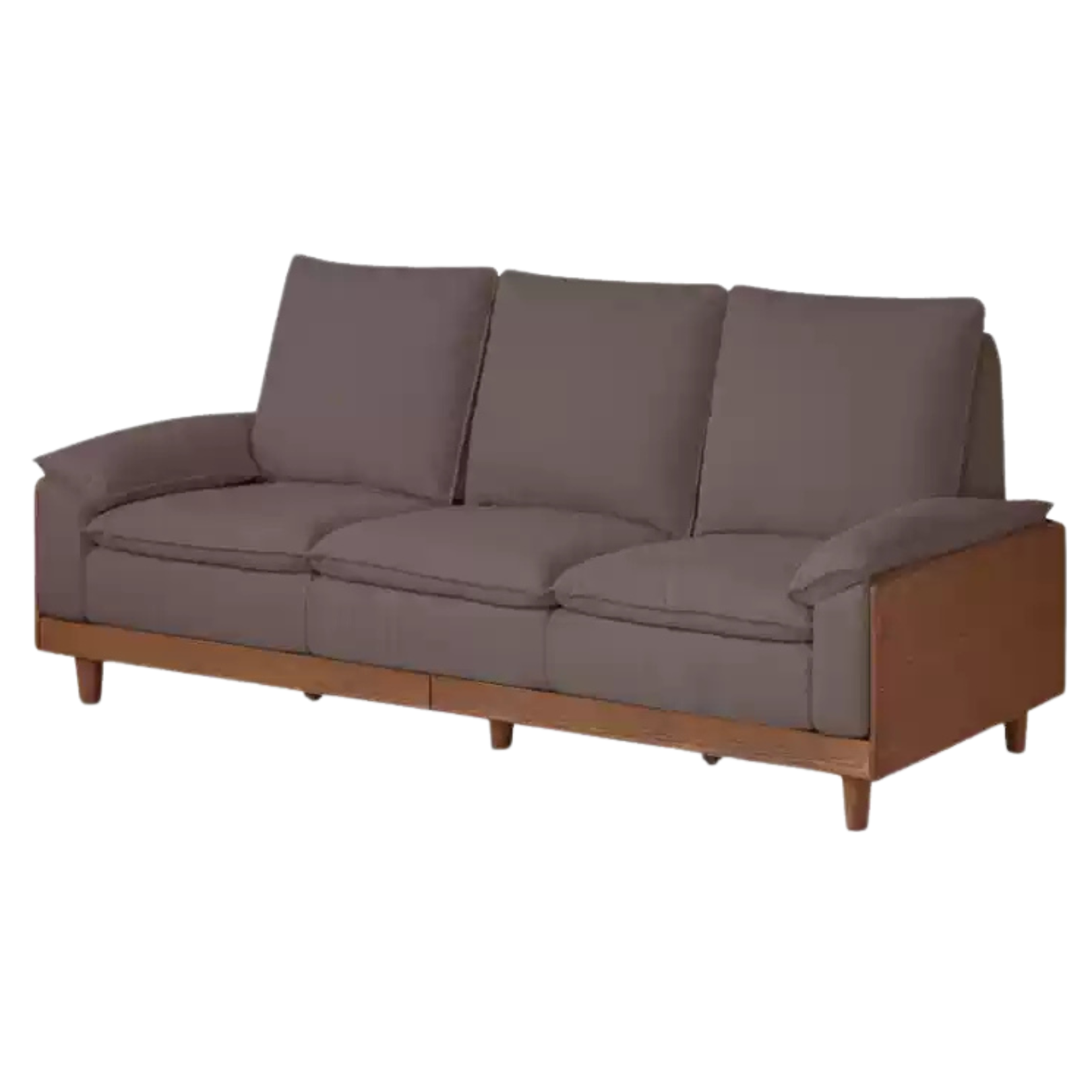 96.8x38.9x37.4 inch / 246x99.7x95cm / Walnut color / ash walnut color sofa imitation cotton linen smoke chestnut brown
