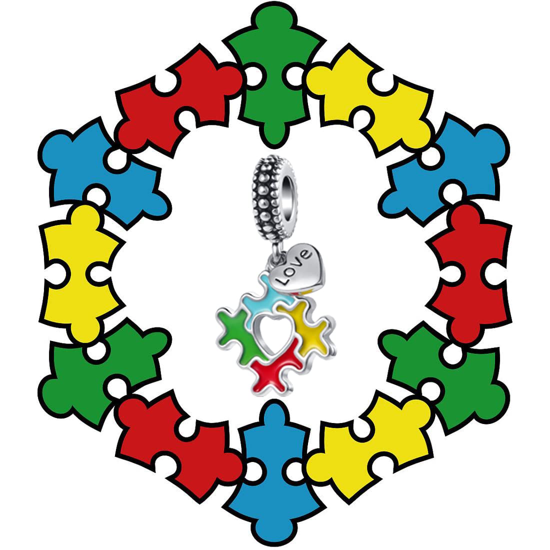 Autism Puzzle Piece Necklace - ASD Awareness Charm for Granddaughter (Gift Idea)