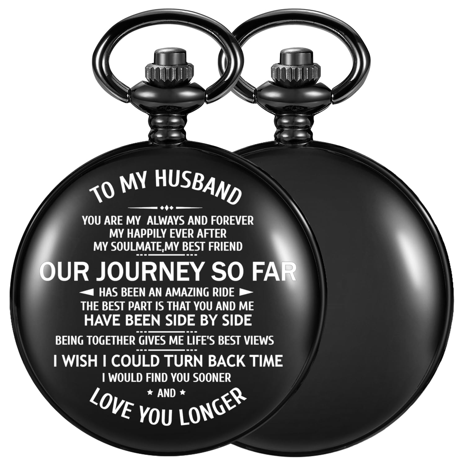 Personalized Engraved Mechanical Pocket Watch for Boyfriend/Husband/Fiancé - Custom Men's Gift with Leather Box | Vintage Style Pocket Watch for Anniversaries, Weddings & Special Occasions