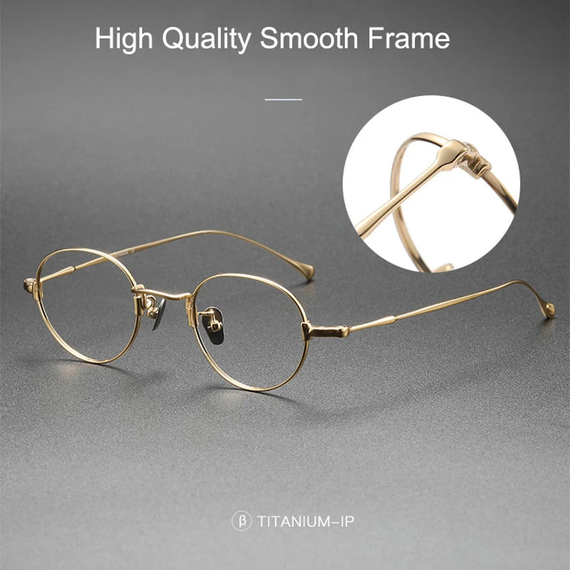 Aimee Unisex Full Rim Round Titanium Eyeglasses Frame 1353 - Lightweight Durable Glasses for Men & Women - Perfect for Reading, Working & Daily Wear