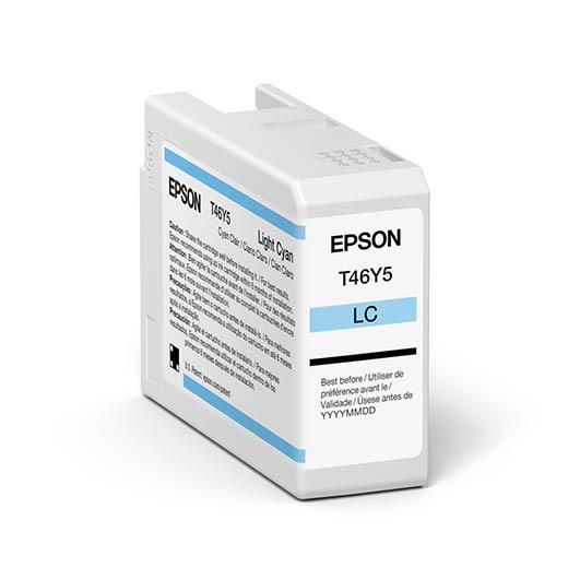 Epson SureColor P900 Light Cyan UltraChrome PRO10 Ink Cartridge 50ml (T46Y500) - High-Quality Replacement Ink for Photo Printing, Art Reproduction & Professional Graphic Design