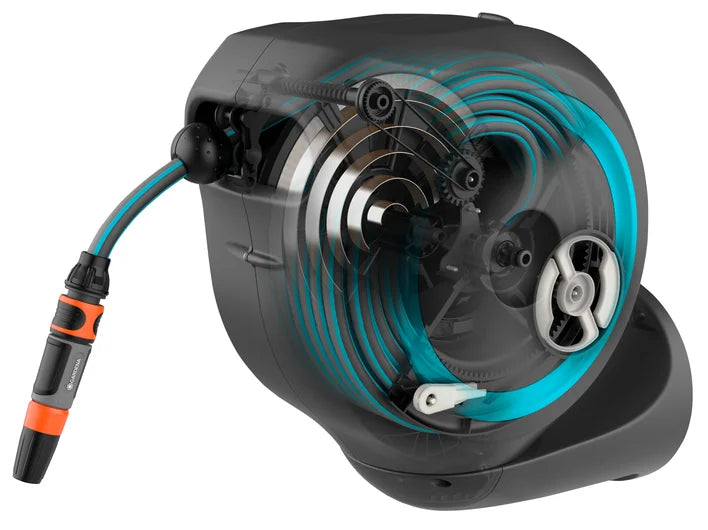 Gardena Wall Mounted Hose Box RollUp S - 15m (49ft) Retractable Garden Hose Reel for Easy Storage & Watering | Perfect for Lawns, Gardens & Outdoor Cleaning