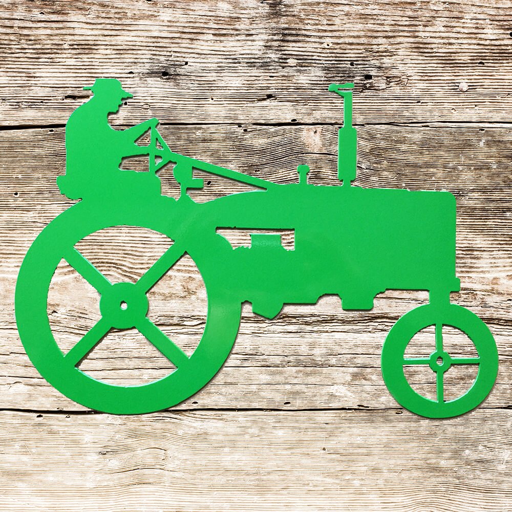 Farm Tractor Metal Wall Art Decor - A4 Size Rustic Home & Office Decoration for Country Living Enthusiasts