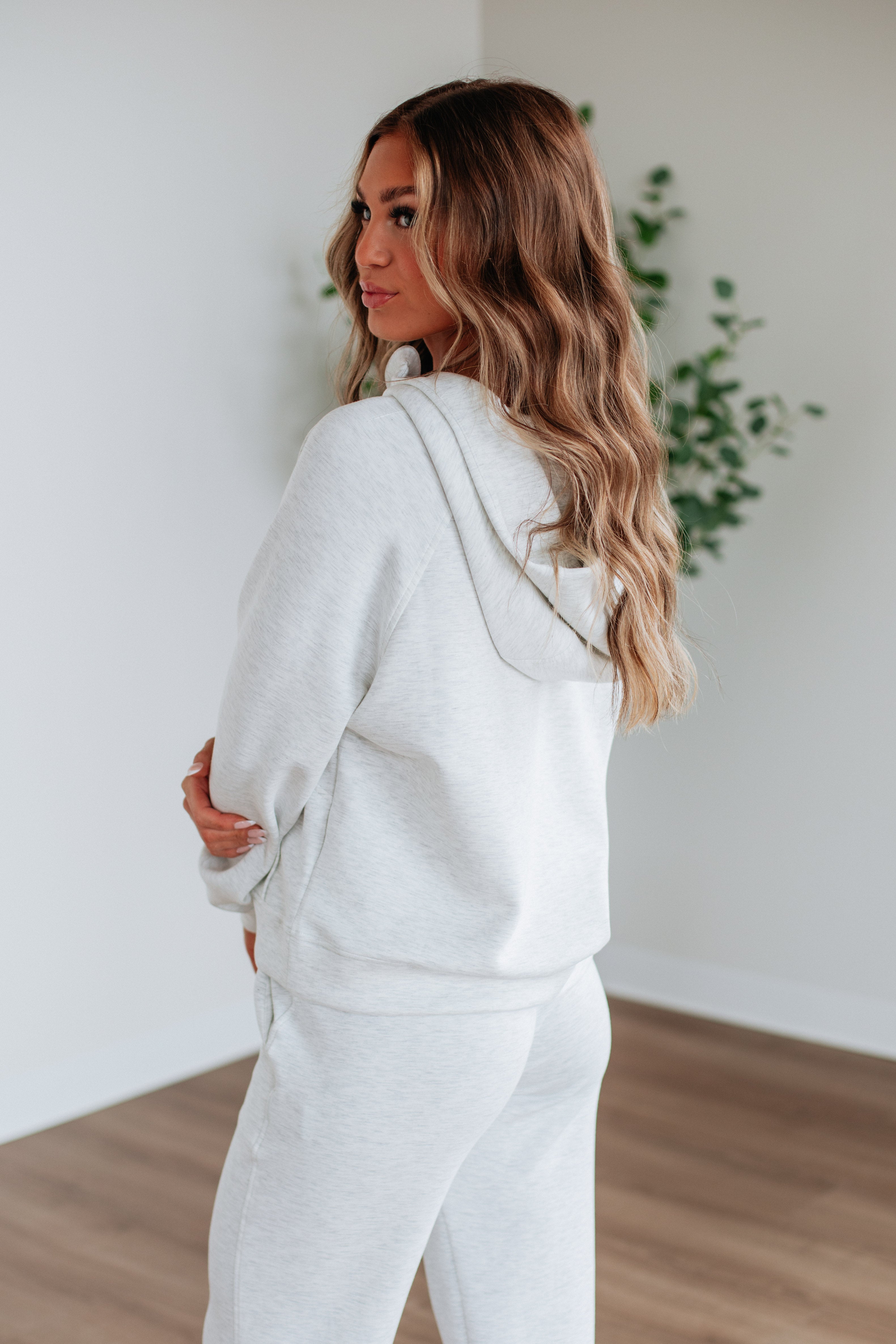 Aubrie Half Zip Pullover Sweatshirt - Grey Melange | Women's Casual Fleece Top for Outdoor & Lounge Wear