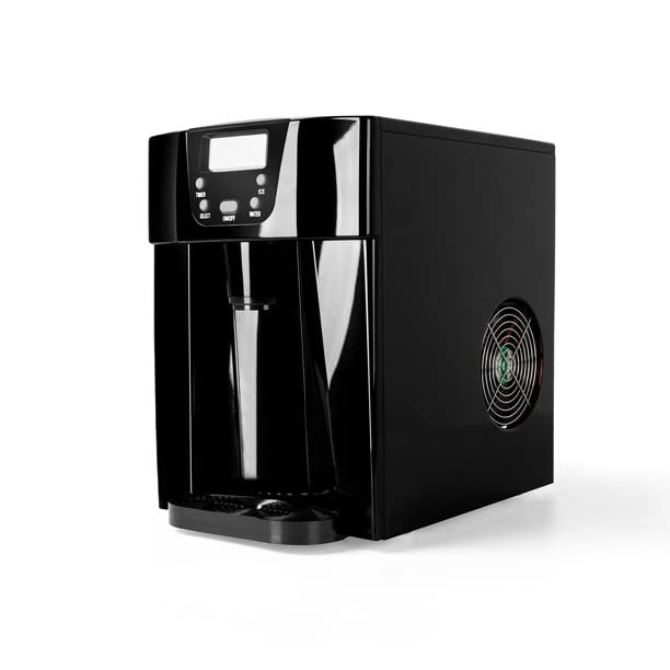 Portable Countertop Ice Maker Machine - Fast 6-Minute 60g Ice Production, Hollow Cylinder Ice Cube Shape, Makes 9 Pieces at Once (Black) - Perfect for Home, Office, Parties & Outdoor Activities
