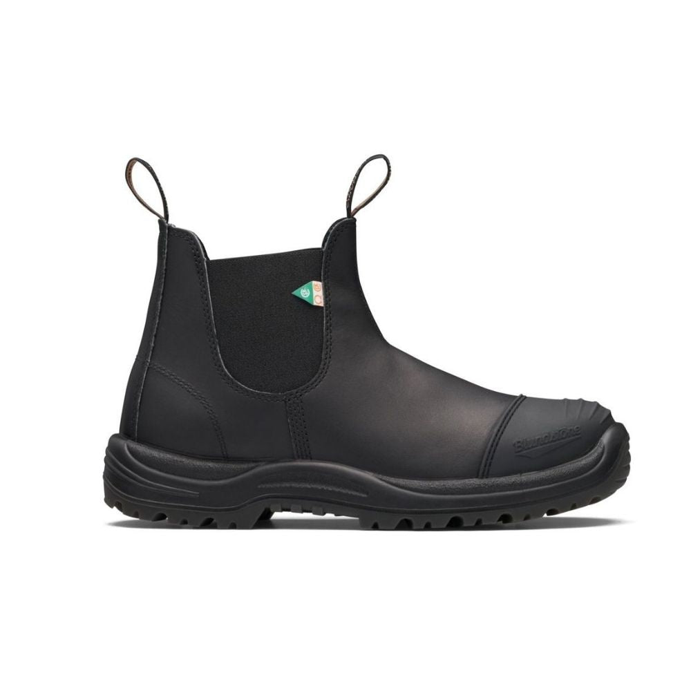 Blundstone 168 Unisex Steel Toe Slip-On Work Boots - Black Safety Shoes with Rubber Toe Cap for Construction, Warehouse & Outdoor Work