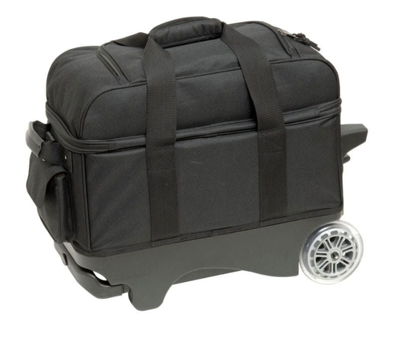 BSI Prime Double Roller Bowling Bag - Black/Charcoal for Men & Women | Durable 2-Ball Bowling Tote with Shoulder Strap | Perfect for League Play & Tournament Travel