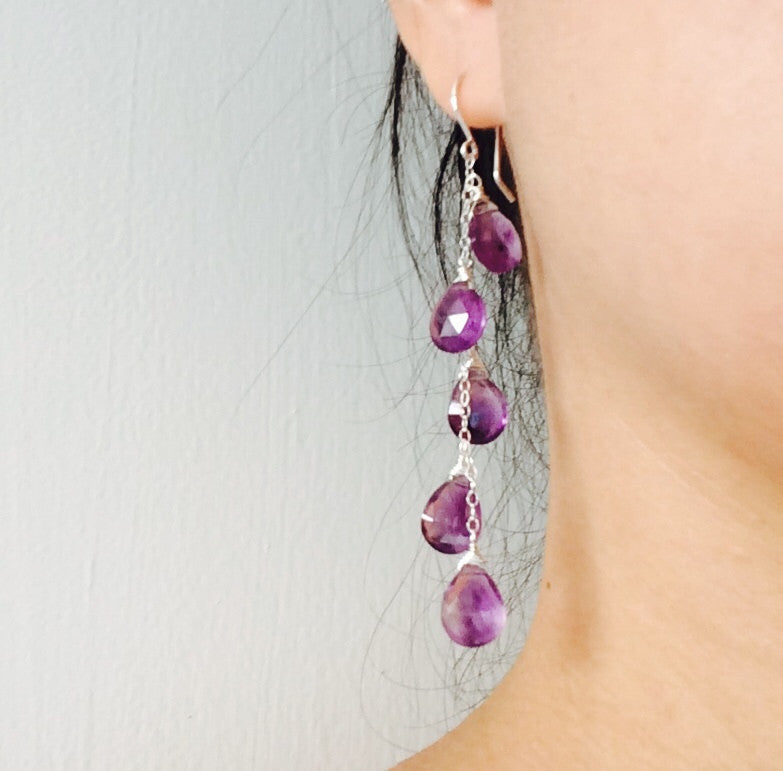 Waiola Amethyst Earrings (E284) – Elegant Purple Gemstone Jewelry for Women, Perfect for Parties, Weddings & Everyday Wear