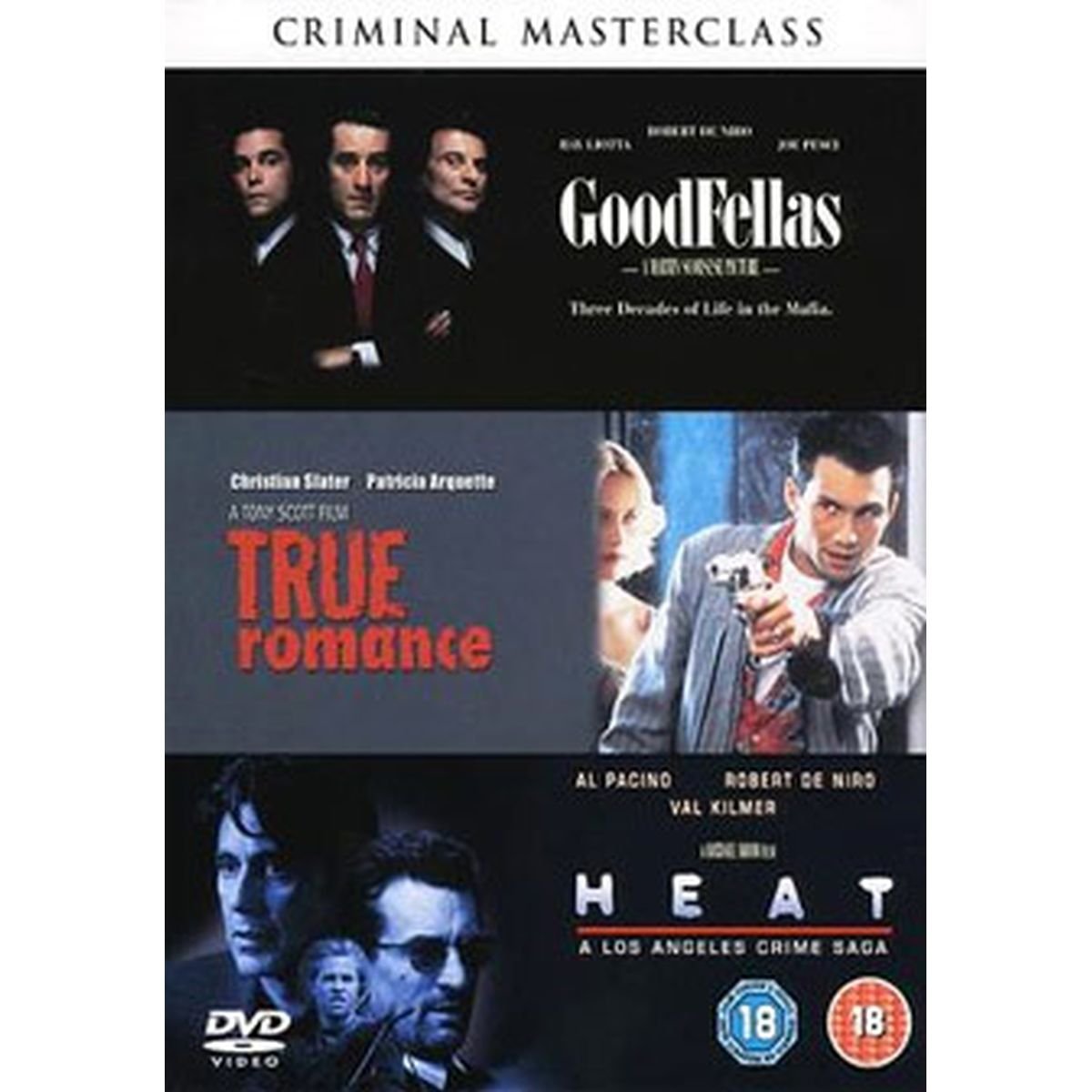 Goodfellas, Heat & True Romance DVD Collection - Classic Crime Movies for Movie Night & Home Theater