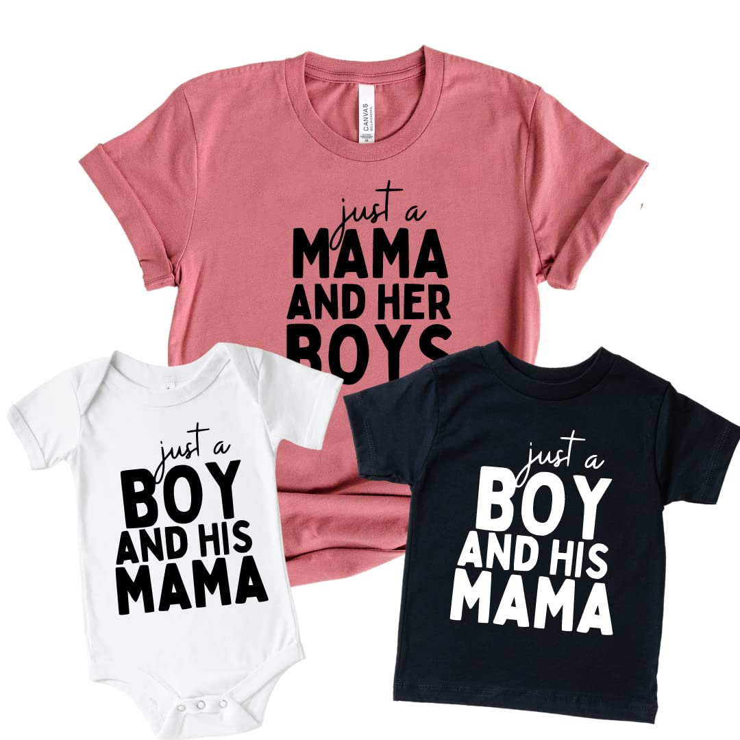 Matching Mom and Son Outfits - Cute Mommy and Me Shirts for Boys | Mother's Day Gifts | Mama's Boy T-Shirts | Family Matching Clothes for Special Occasions & Photo Shoots