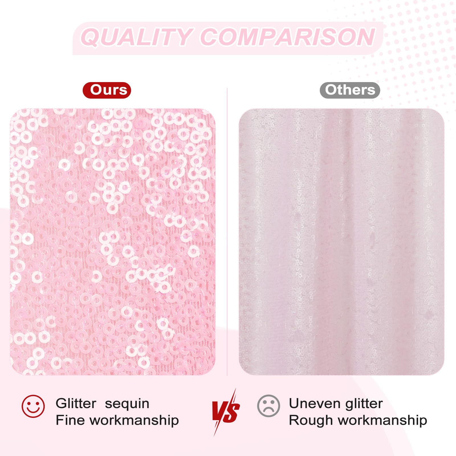 Pink Sequin Backdrop 20FT x 10FT - Sparkly Wedding Party Decor for Events, Birthday, Bridal Shower & Photo Booth Background | Perfect for Indoor/Outdoor Celebrations