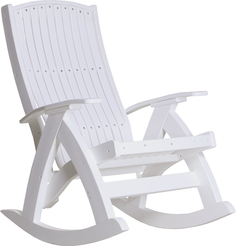 LuxCraft Comfort Rocker Recliner Chair - Ergonomic High Back Rocking Chair with Padded Armrests & Lumbar Support for Living Room, Bedroom, Nursery - Perfect for Relaxing, Reading & Nursing