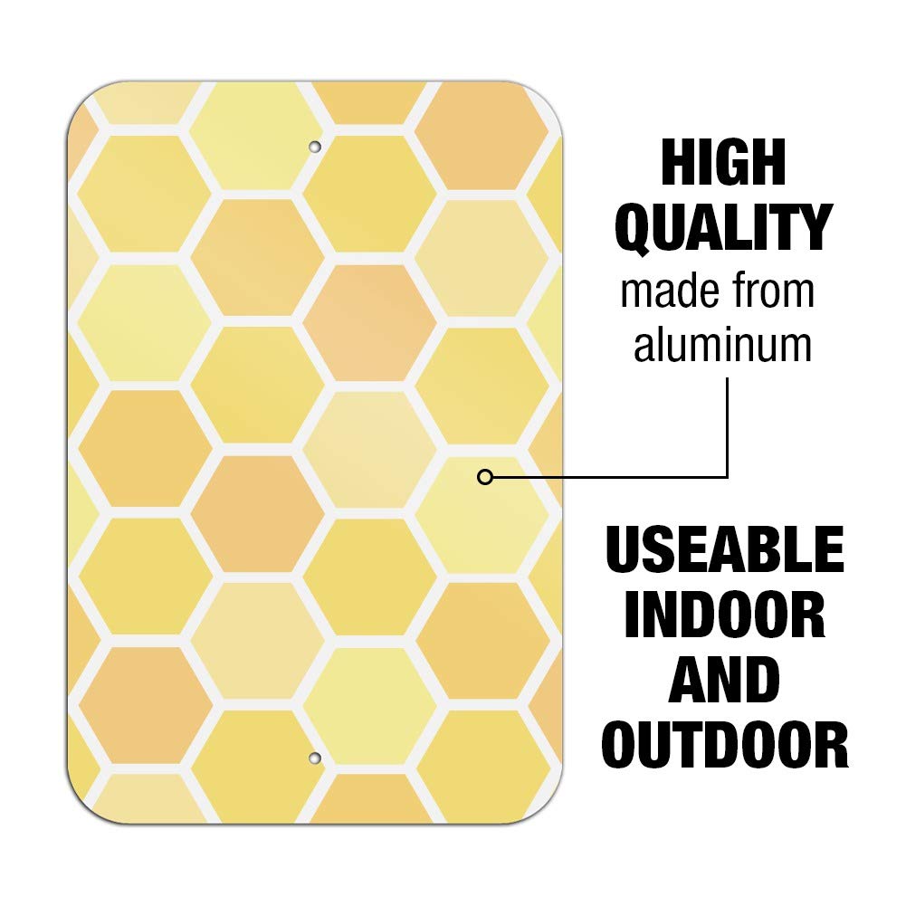 Yellow Honeycomb Pattern Sign for Home, Office & Business - Modern Wall Decor for Workspaces, Retail Stores & Entryways