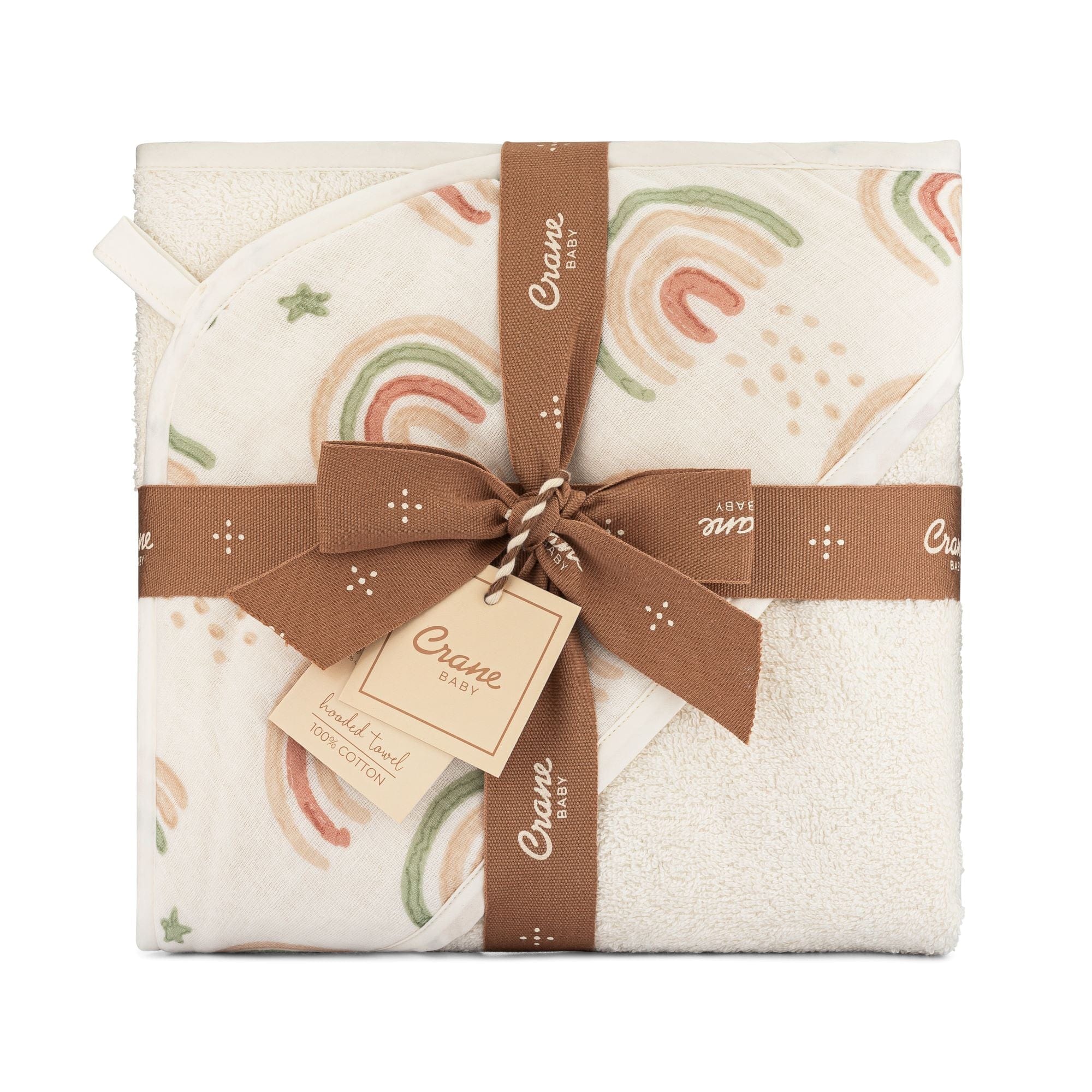 Soft & Absorbent Crane Baby Hooded Towel - 100% Cotton Newborn Bath Towel with Cute Animal Design for Infants & Toddlers - Perfect for Bath Time, Swimming & Beach Outings