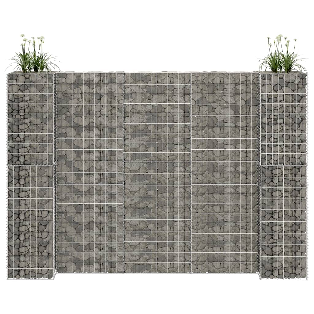 H-Shaped Gabion Planter Steel Wire - Outdoor Garden Stone Basket Planter, Raised Vegetable Bed & Retaining Wall Cage (223.6