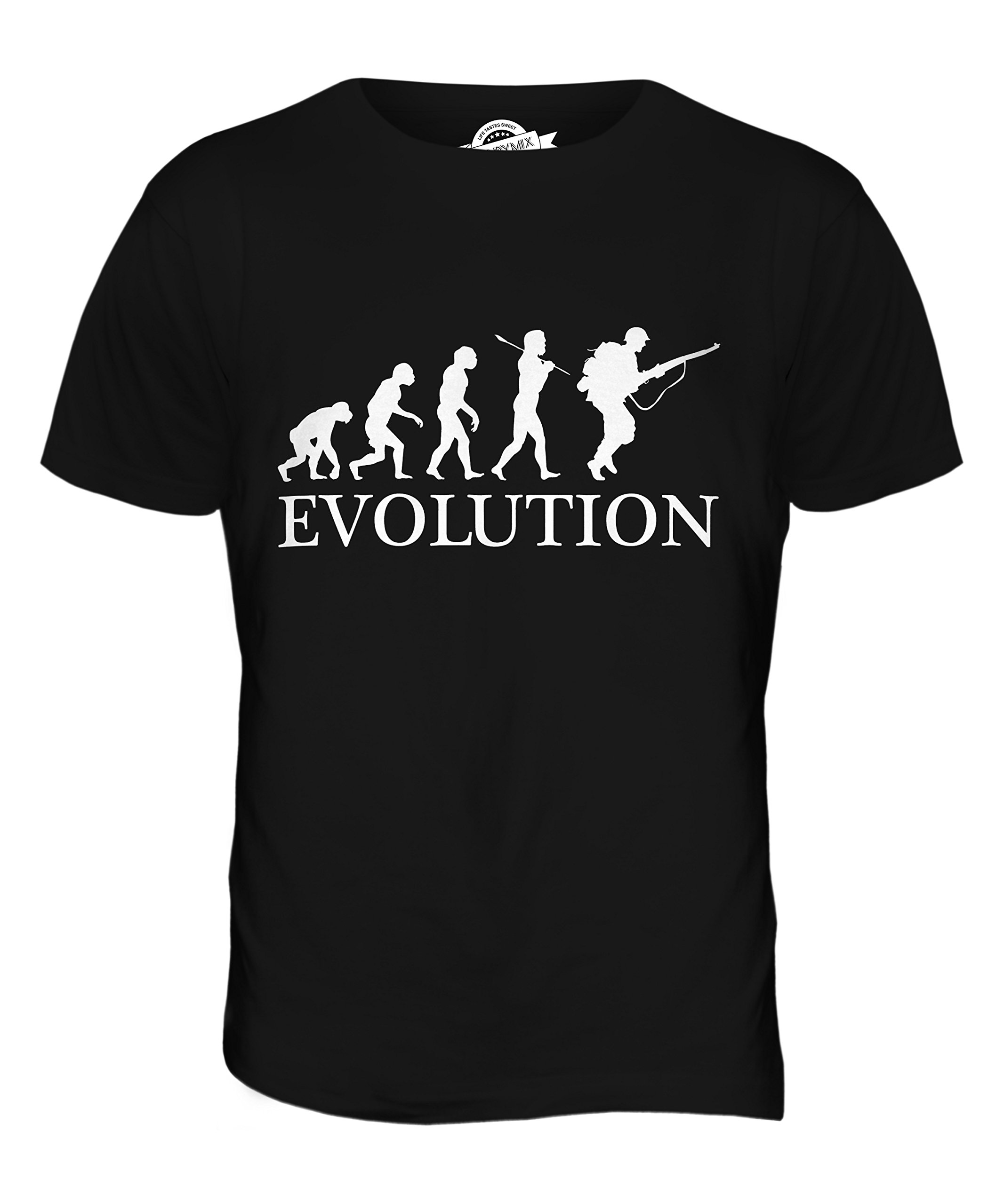 Vintage WWII Soldier Evolution of Man Graphic T-Shirt for Men - Military History & Patriotic Casual Wear
