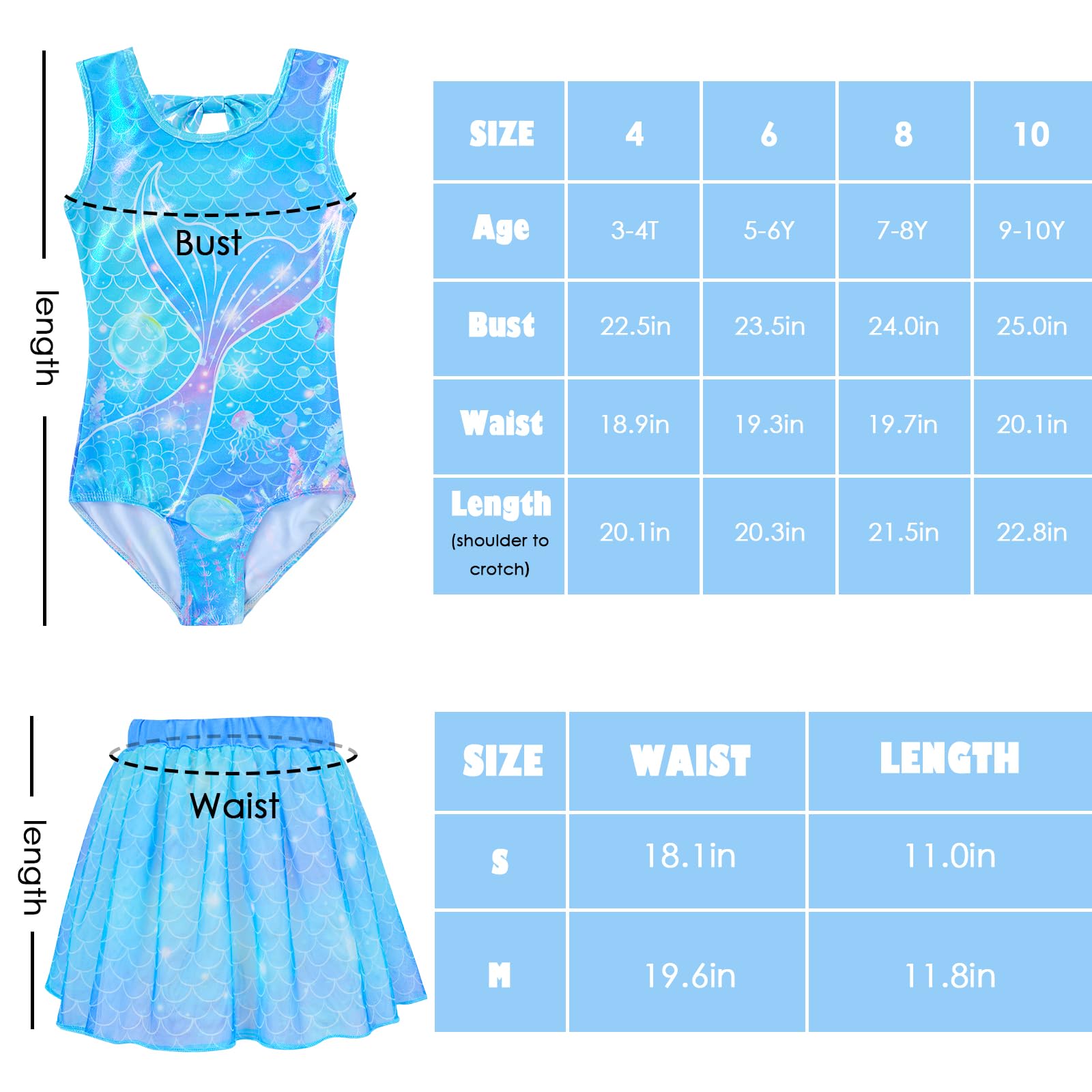 Sylfairy Girls Ballet Leotard with Removable Skirt - Dance Dress & Gymnastic Leotard for Kids 3-10 Years - Perfect for Ballet Class, Recitals & Dance Performances