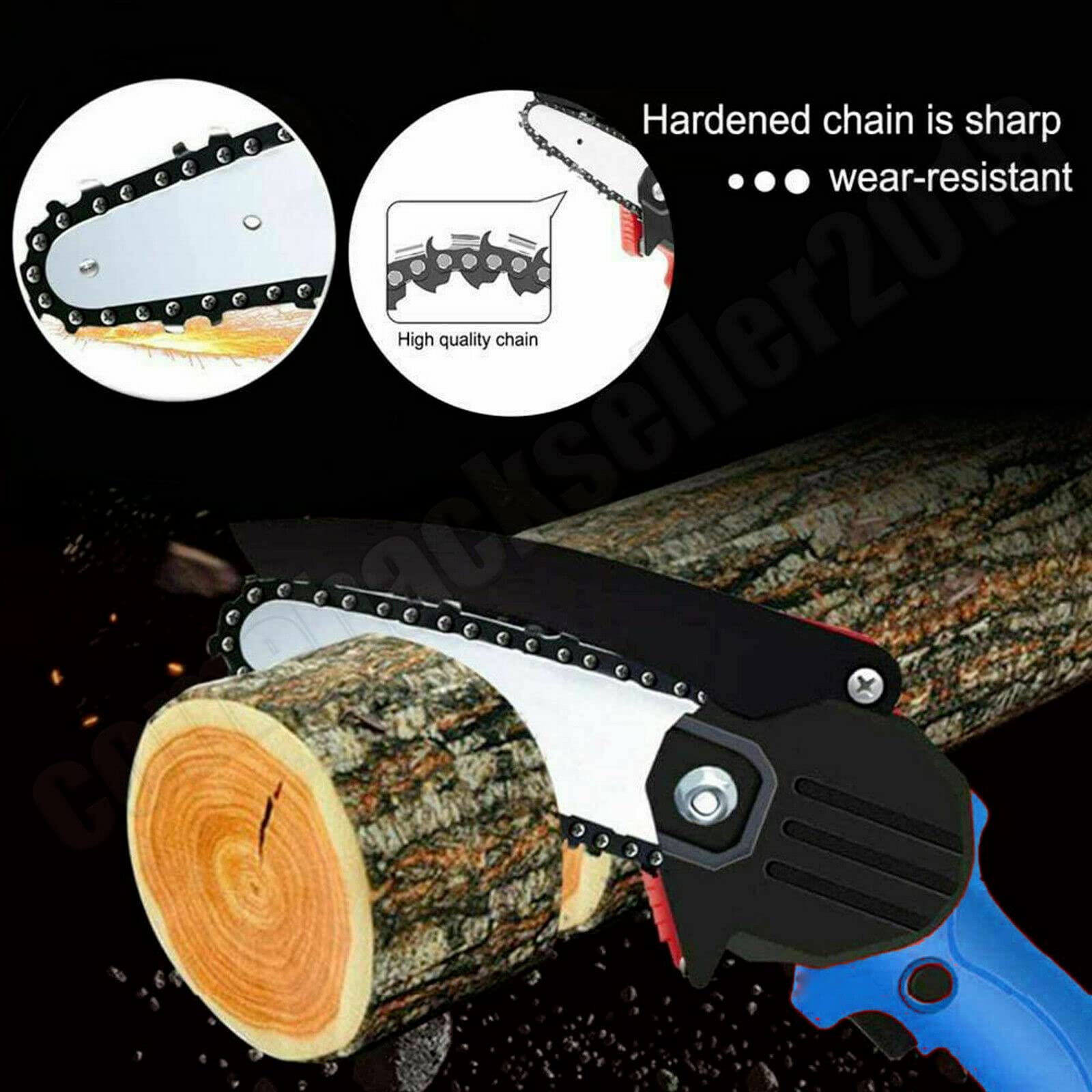 ZanGe Mini Chainsaw 21V 4 Inch Cordless Chainsaw with Lithium-Ion Battery & Charger - Electric Portable One-Hand Chainsaw for Gardening, Tree Cutting, Wood Branch Trimming | Perfect for Home DIY Projects, Yard Maintenance, and Outdoor Camping Use